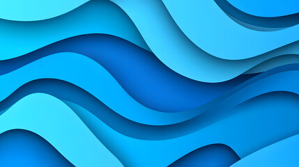 Poster - Abstract blue wavy background with flowing shapes creating a modern artistic texture for design and digital art projects