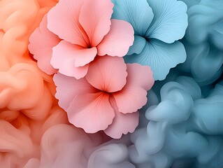 Poster - Delicate rose blossoms enveloped in a hazy ethereal glow evoking a magical otherworldly realm infused with a touch of mysticism  Soft