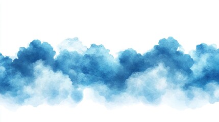 Wall Mural - elegant watercolor clouds in shades of blue, perfect for backgrounds and design elements.