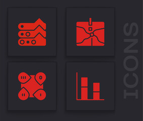 Aufkleber - Set Graph, chart, diagram, , Intersection point and Infographic element icon. Vector