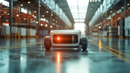 Poster - Autonomous electric delivery robots revolutionizing eco-friendly logistics, efficient mobility, sustainable solutions, urban environments, seamless integration into daily life