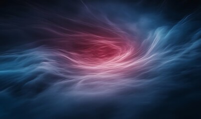 Leinwandbilder - A swirling blend of deep blues and radiant reds creates a captivating cosmic scene, evoking the mysteries of space and the beauty of swirling nebulae.