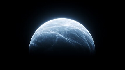 Aufkleber - A glowing planet emerges from darkness, showcasing ethereal swirls and a mysterious atmosphere, evoking a sense of cosmic wonder.