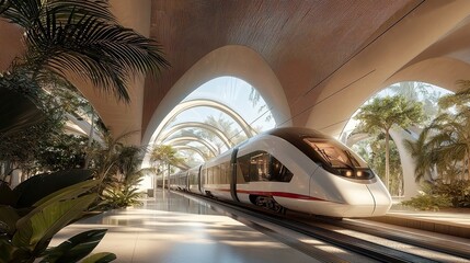 Poster - Electric-Powered High-Speed Trains Enhancing Connectivity Between Eco-Friendly Cities, promoting sustainable travel, reducing carbon footprints, and fostering urban harmony