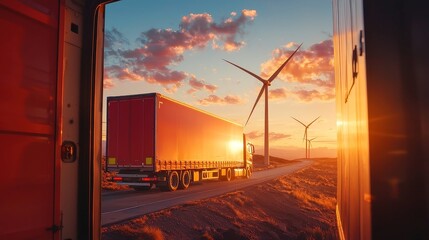 Poster - Electrified Corridors for Sustainable Long-Haul Trucking, innovative infrastructure, eco-friendly transport, reduced emissions, efficient logistics solutions, green technology advancement