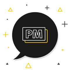 Poster - line clock pm icon isolated on white background. time symbol. colorful outline concept. vector