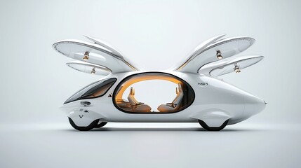 Poster - Hydrogen-Powered Air Taxis for Sustainable Urban Transport, innovative design, eco-friendly technology, efficient city commuting, reducing carbon footprint, futuristic mobility solution
