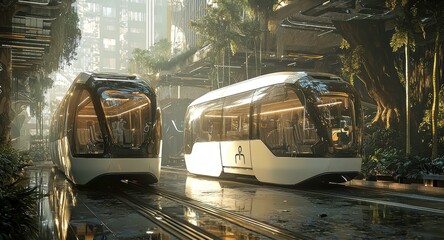 Poster - Smart Mobility Hubs, innovative transportation centers promoting eco-friendly transit solutions, featuring bike-sharing, electric vehicle charging, and pedestrian-friendly designs.