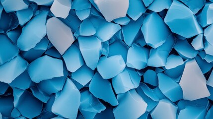 Poster - Blue Shards of Broken Glass Abstract Texture for Background and Design Use