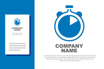 Poster - blue stopwatch icon isolated on white background. time timer sign. chronometer sign. logo design tem