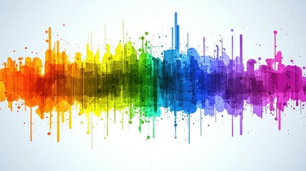 Poster - Abstract Rainbow Splatter Paint Design Artwork