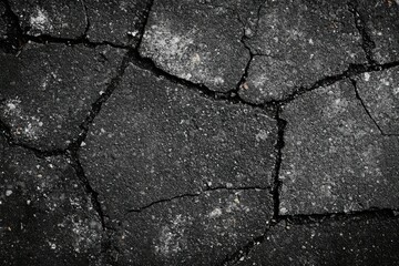 Poster - Cracked asphalt texture, dark gray, showing deep fissures and weathering.