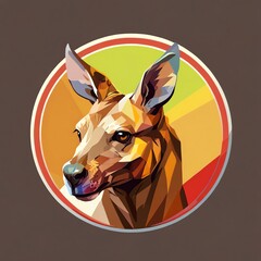 Wall Mural - Vibrant Geometric Kangaroo Portrait