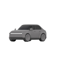 Wall Mural - lowpoly 3d black car icon object	