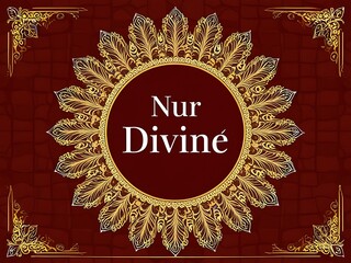 Wall Mural - Golden Ornate Frame Encircles Divine Nur Text