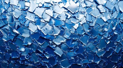 Poster - The vibrant blue surface reveals an intricate design of textured metal squares, creating a striking appearance that draws the viewer in. The interplay of light adds to its captivating allure