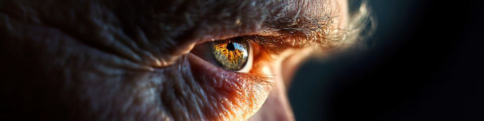 Wall Mural - Close-up Photograph of a Human Eye and Surrounding Facial Features