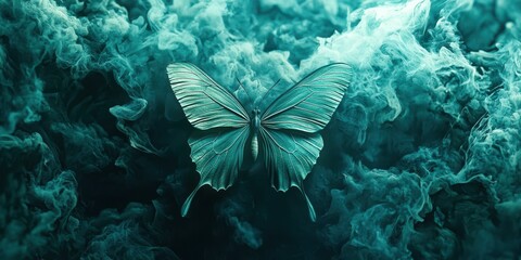 Poster - Butterfly is flying in the air