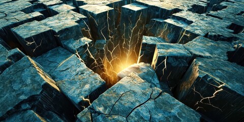 Poster - Large hole in a wall of stone