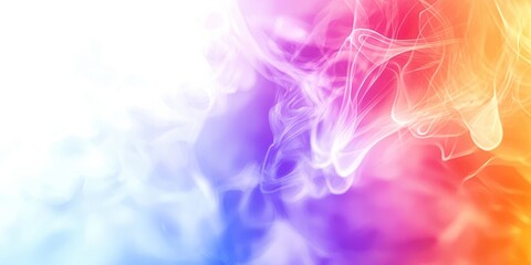 Poster - Colorful smokey background with a white background