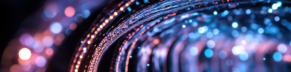 Poster - Abstract Concentric Light Circles with Bokeh