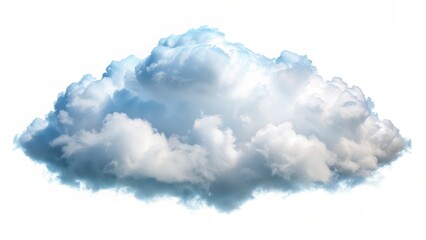 Wall Mural - Single Cloud Isolated on White Background