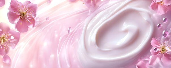 Aufkleber - Delicate and Romantic Pink Floral Backdrop with Smooth Creamy Swirls and Dreamy Ethereal Texture  Soft and Feminine Nature Abstract for Beauty Wellness and Luxury Branding