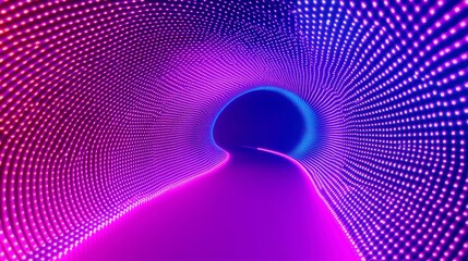 Poster - Neon Pulse Tunnel, an electrifying space filled with vibrant pixel art interference, featuring a clean geometric design and a cool neon color palette that captivates the senses.