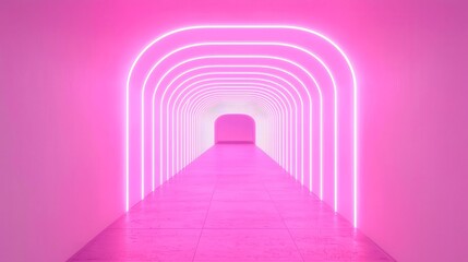 Poster - Neon Pulse Tunnel, an electrifying passage illuminated by vibrant pixel art patterns, featuring a cool color palette and geometric designs reminiscent of pop art.