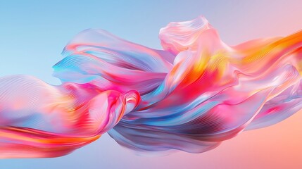 Poster - Neon Fractal Waves, an abstract design featuring vibrant glitch patterns, clean geometric forms, and a cool neon color palette reminiscent of pop art aesthetics.