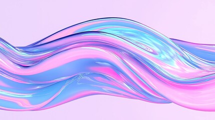 Poster - Cyber Stream, a vibrant flow of high-tech data weaving through abstract digital landscapes, featuring bold geometric shapes and a cool neon-lit color palette.