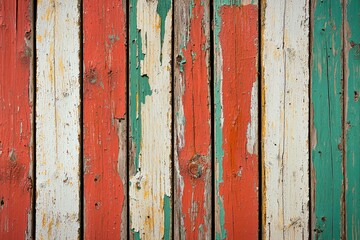 colorful rustic wooden planks showcase vibrant peeling paint in a charming outdoor space during brig