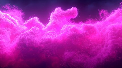 Poster - Neon Pink Nebula Design, a vibrant sci-fi nebula featuring neon pink static interference, bold solid colors, geometric style, and a cool, neon-lit color palette.