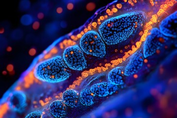 Poster - Vibrant Microscopic View of Colorful Cells in Abstract Background