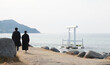 © LT - a Sakurai Futamigaura torii in Itoshima, Fukuoka which in front of  Married Couple Rocks
