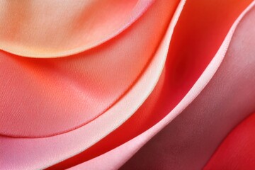 Poster - Layers of softly draped fabric displaying a gradient of warm colors in a detailed close-up capture in natural lighting