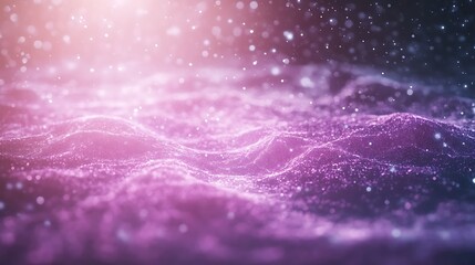 Poster - A mesmerizing abstract image featuring soft waves of purple hues and shimmering particles, evoking a sense of calm and beauty.
