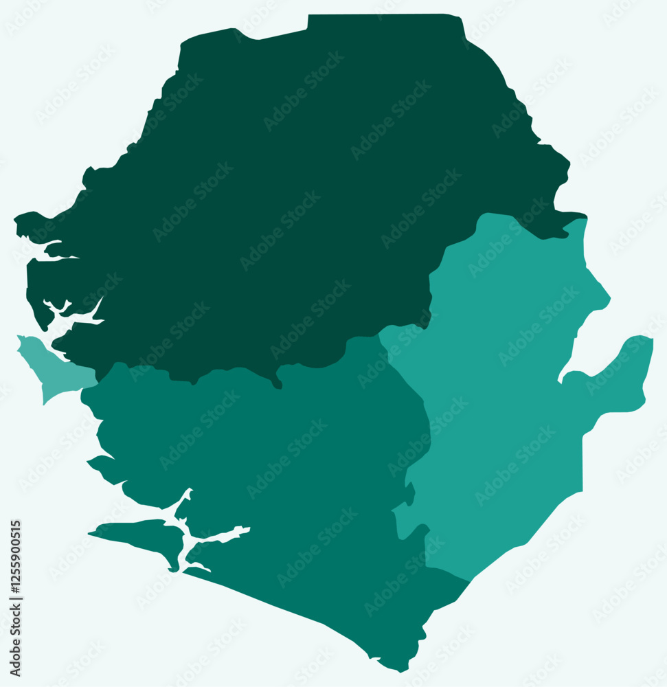 Vector de Stock Map of Sierra Leone with regions. Just a simple country ...