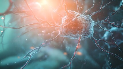 Leinwandbilder - Glowing Neural Network Synapse Structure in Intricate Digital of the Interconnected Nerve Cells and Synaptic Connections in the Brain or Nervous System
