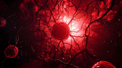 Poster - Intricate digital art rendering of a complex interconnected neural network system  The abstract colorful
