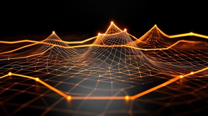 Poster - dynamic data visualization peaks virtual space graphic representation abstract design aerial view da