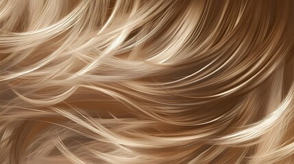 Leinwandbilder - Luxurious flowing blond hair with mesmerizing wavy and curly texture creating a captivating and alluring visual appeal in an elegant and romantic style