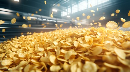 Poster - A vibrant pile of golden coins cascades in a well-lit environment, capturing the essence of wealth and abundance.