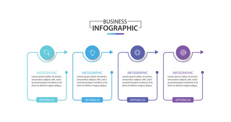 Wall Mural - infographic label design template with icons and 4 options or steps. vector illustration
