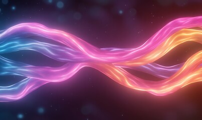 Leinwandbilder - A vibrant, swirling design of colorful waves in pink, blue, and orange, creating a dynamic and energetic visual effect.