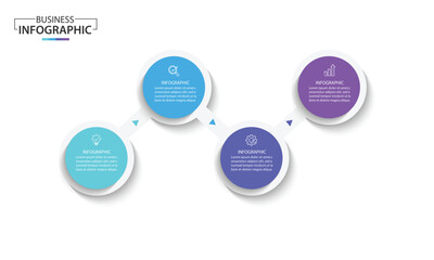 Wall Mural - infographic label design template with icons and 4 options or steps. vector illustration