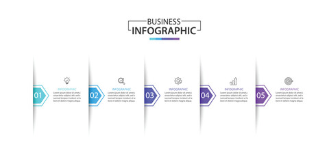Wall Mural - infographic label design template with icons and 5 options or steps. vector illustration