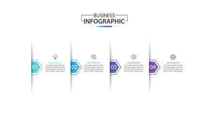 Wall Mural - infographic label design template with icons and 4 options or steps. vector illustration