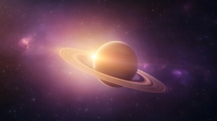 Aufkleber - A stunning view of Saturn surrounded by cosmic light and colorful nebulae, showcasing the beauty of our universe.