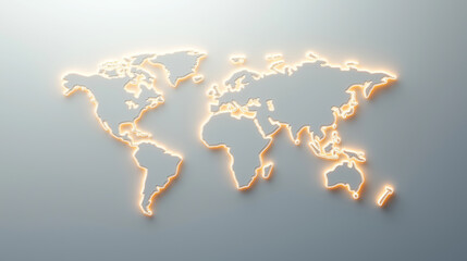 Poster - Glowing world map showing international connections and global business